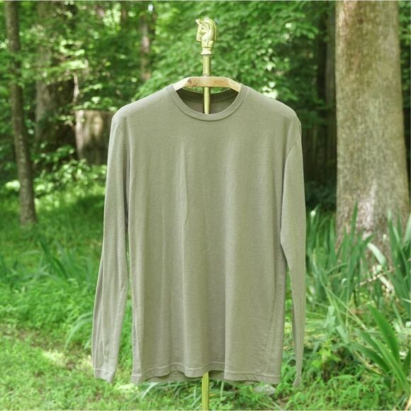 True Classic Men’s Army Green Long Sleeve T-Shirt - Picture 1 of 5